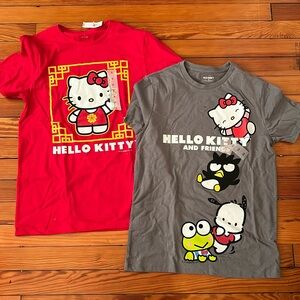 Red Small Hello Kitty t-shirt and Gray XSmall Hello Kitty t-shirt bundle. NWT
